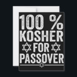 100% Kosher for Passover Funny Passover Pesach Mitteilungskarte<br><div class="desc">chanukah, menorah, hanukkah, dreidel, jewish, Chrismukkah, holiday, horah, christmas, sufganiyot</div>