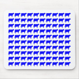 100 Kühe - blau Mousepad