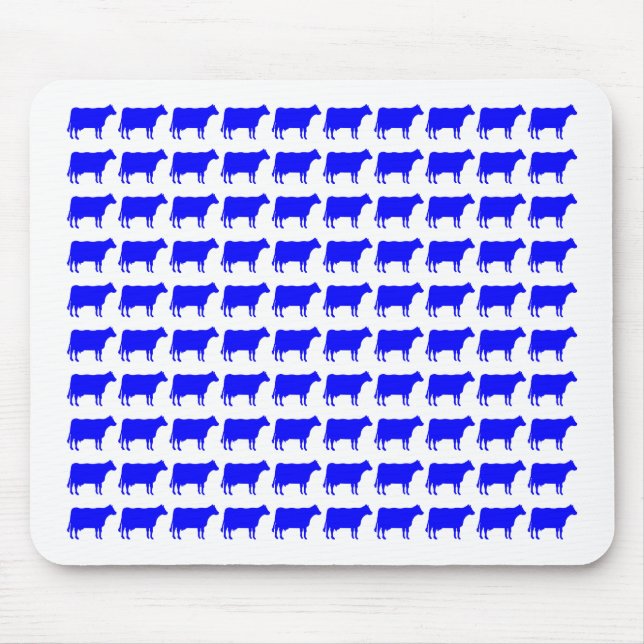 100 Kühe - blau Mousepad (Vorne)