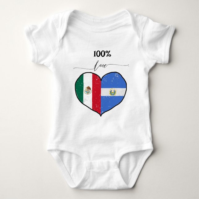 100 Liebe | Salvadorianisch und mexikanisch Baby Strampler (Vorderseite)