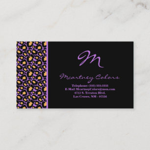 100 Lilac Lavender Cheetah Print Business Card Visitenkarte