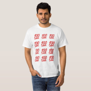 100 LIT-FEUER DES SHIRT-EMOJI T-Shirt