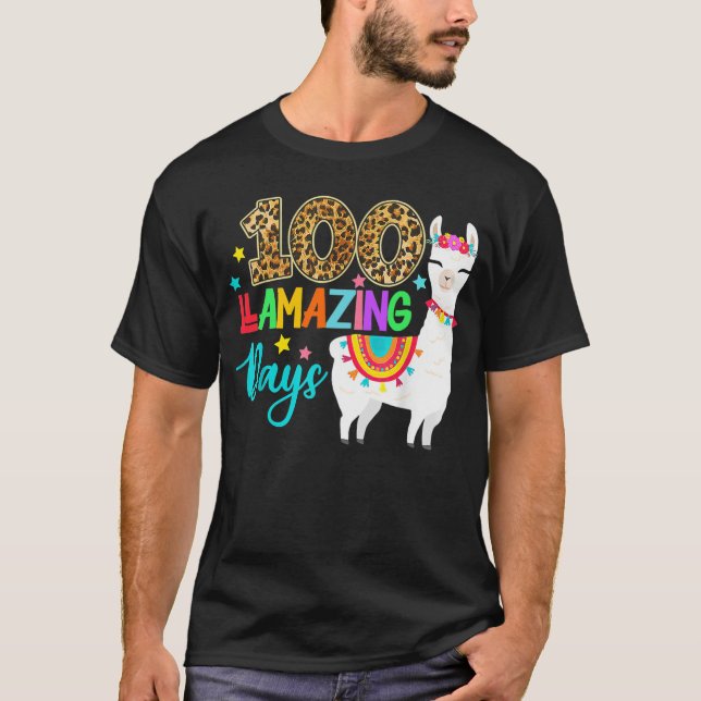 100 Llamazing Days Llama 100. Schultag T-Shirt (Vorderseite)