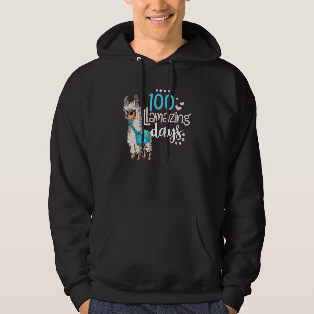 100 Llamazing Days Llama 100th Day Of School Teach Hoodie (Vorderseite)
