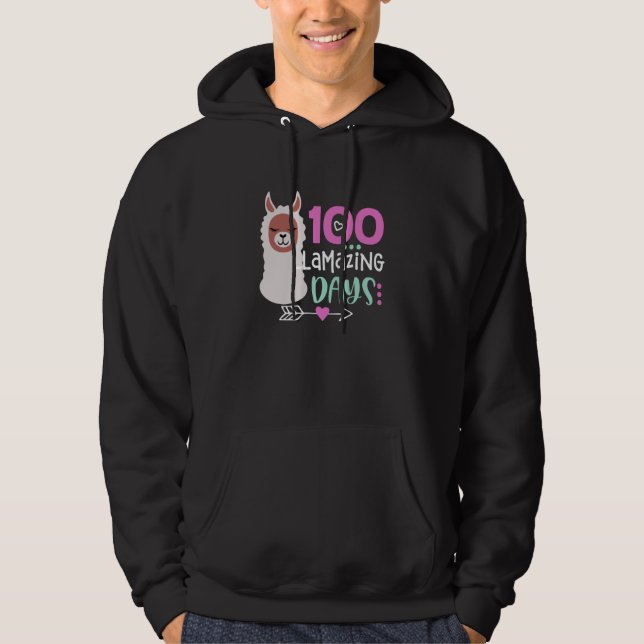 100 Llamazing Days Llama 100th Day of School Teach Hoodie (Vorderseite)