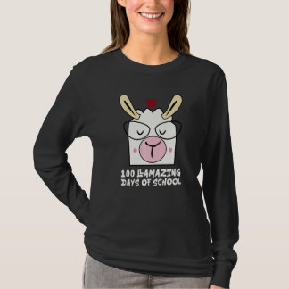 100 Llamazing Days Llama 100th Day Of School Teach T-Shirt