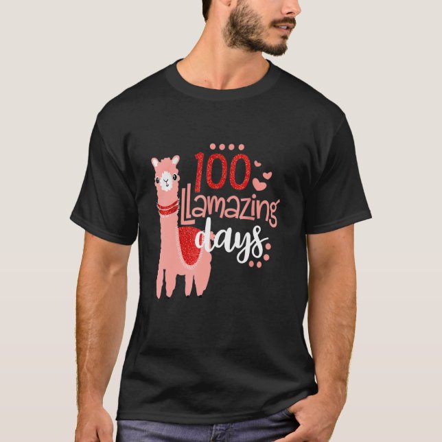 100 Llamazing Days Llama 100th Day Of School Teach T-Shirt (Vorderseite)