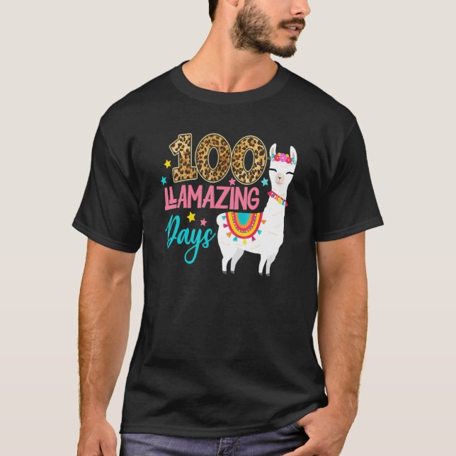100 Llamazing Days Llama 100th Day Of School Teach T-Shirt (Vorderseite)