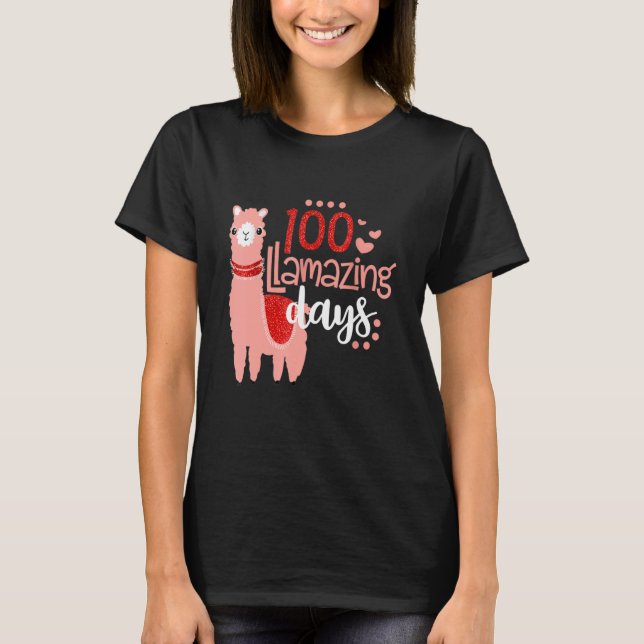 100 Llamazing Days Llama 100th Day Of School Teach T-Shirt (Vorderseite)