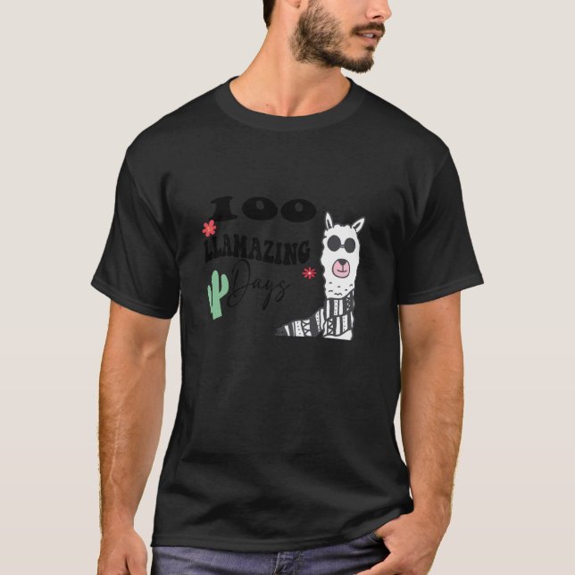 100 Llamazing Days Llama 100th Day of School Teach T-Shirt (Vorderseite)