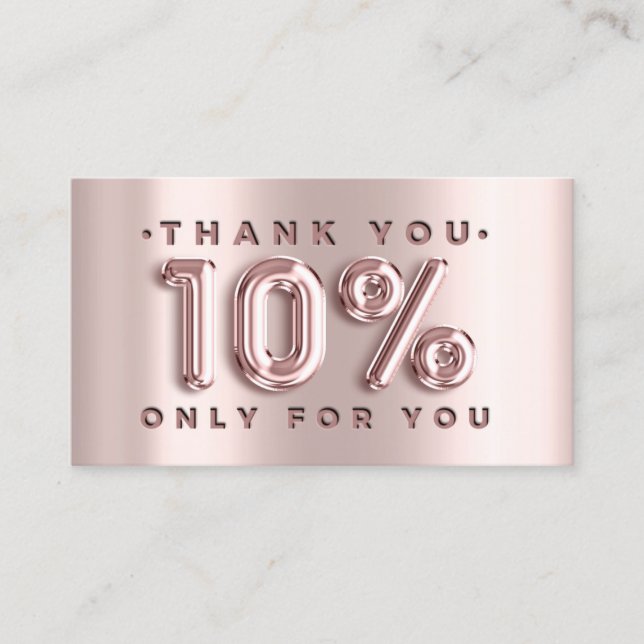 100 Logo QRCODE 10%OFF Code Rose Metal Pink Visitenkarte (Vorderseite)