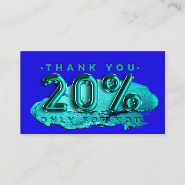 100 Logo QRCODE 20%OFF Code Makeup Strokes Visitenkarte (Vorderseite)