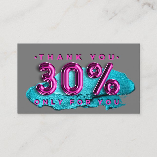 100 Logo QRCODE 30%OFF Code Makeup Pink Visitenkarte (Vorderseite)