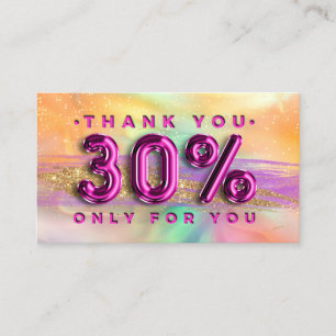 100 Logo QRCODE 30%OFF Danke Pinky Holographic Visitenkarte