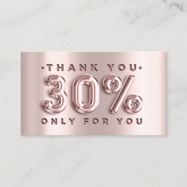 100 Logo QRCODE 40%OFF Code Rose Metal Pink Visitenkarte (Vorderseite)