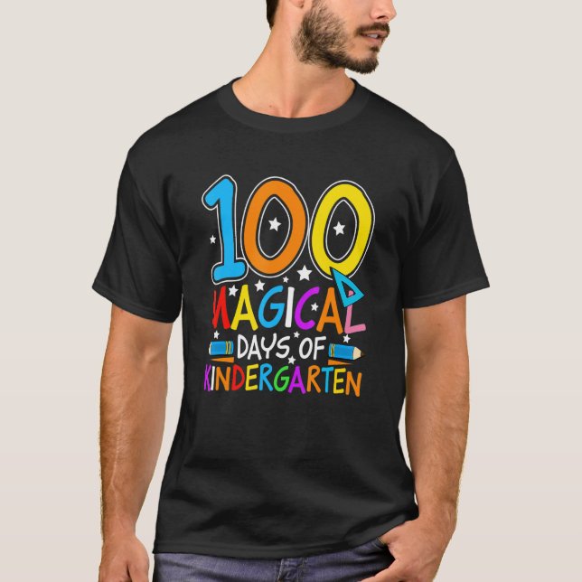 100 Magical Days Of Kindergarten  Student Teacher  T-Shirt (Vorderseite)