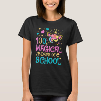 100 Magical Days of School Unicorn 100th Day Girls T-Shirt