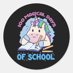 100 magische Schultage 100 Tage Runder Aufkleber