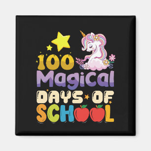 100 magische Schultage Einhorn-Lehrerin Magnet