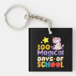 100 magische Schultage Einhorn-Lehrerin Schlüsselanhänger
