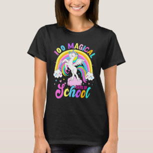100 magische Schultage-Einhorn-Regenbogen-Schüler T-Shirt
