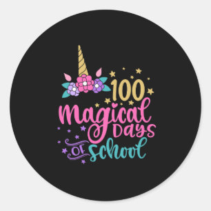 100 magische Schultage Runder Aufkleber