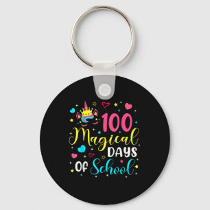 100 Magische Tage 100. Schultag Einhornmädchen Schlüsselanhänger