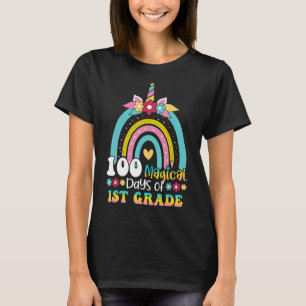 100 Magische Tage der 1. Klasse Einhorn Rainbow Ki T-Shirt
