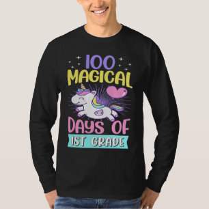 100 magische Tage der 1. Klasse Schul-Einhorn-Ball T-Shirt
