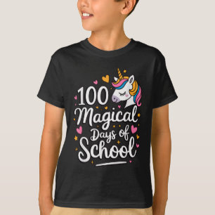 100 magische Tage der Schule Einhorn Mädchen 100. T-Shirt