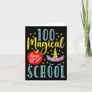 100 magische Tage der Schule Magisches Einhorn Lov Karte