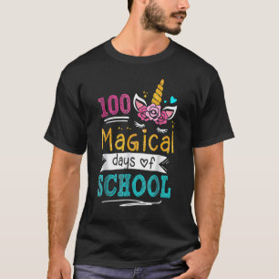 100 magische Tage der Schule Niedliche Einhorn Kin T-Shirt
