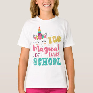 100 magische Tage der Schule Niedliche Einhornlieb T-Shirt