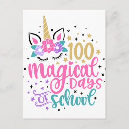 100 magische Tage der Schule Postcard Postkarte