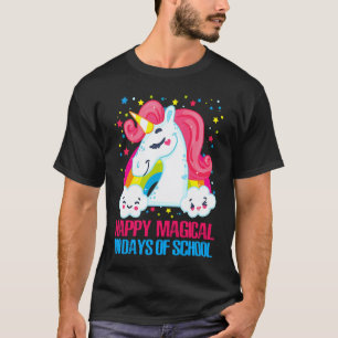 100 Magische Tage der Schulmädchen-Einhorn-Lehreri T-Shirt