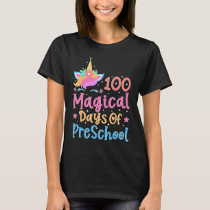 100 Magische Tage der Vorschulzeit Unicorn Teach T-Shirt