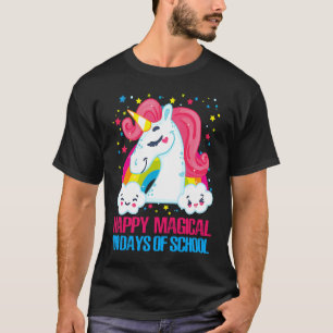 100 magische Tage des Schulmädchen-Einhorn-Lehrers T-Shirt