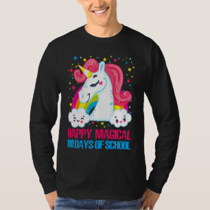 100 Magische Tage des Schulmädchen-Einhorn-Lehrers T-Shirt