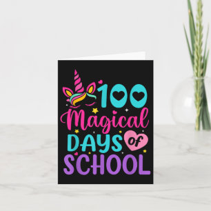 100 magische Tage Einhornmädchen Kinder 100. Karte