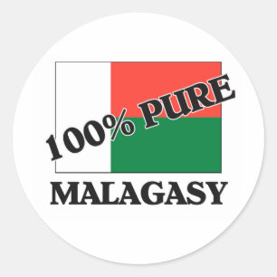 100 % MALAGASIE RUNDER AUFKLEBER