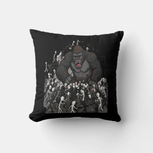 100 Männer gegen 1 Gorilla, Geschenk für ihn, Gori Kissen