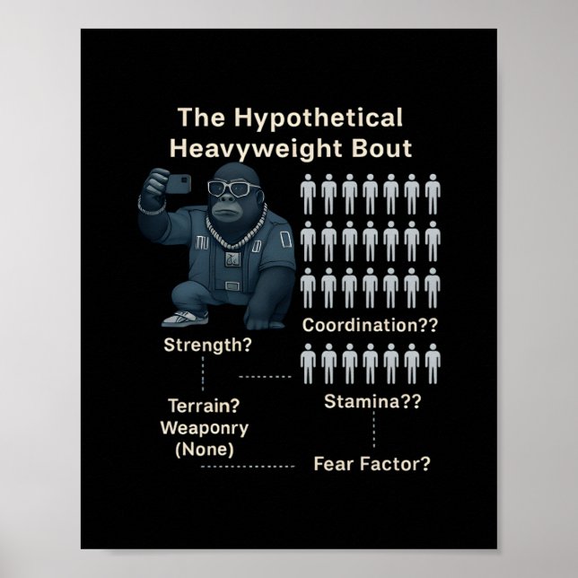 100 Männer gegen kühlen Gorilla Poster (Vorne)