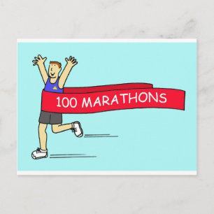 100 Marathon Herzlichen Glückwunsch für ihn Postkarte