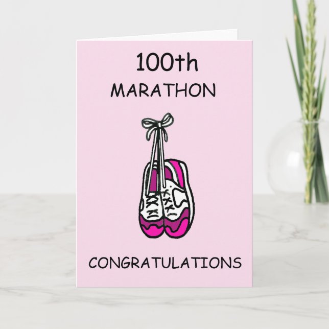 100. Marathon Herzlichen Glückwunsch für sie Karte (Vorderseite)