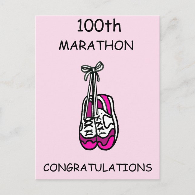 100. Marathon Herzlichen Glückwunsch für sie Postkarte (Vorderseite)