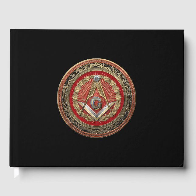 [100] Master Mason - Gold Square & Compasses Gästebuch (Vorderseite)