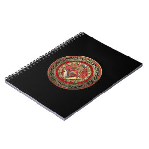 [100] Master Mason - Gold Square & Compasses Notizblock