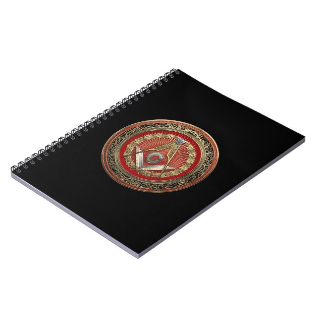 [100] Master Mason - Gold Square & Compasses Notizblock (Linke Seite)