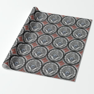 [100] Master Mason - Silver Square & Compasses Geschenkpapier