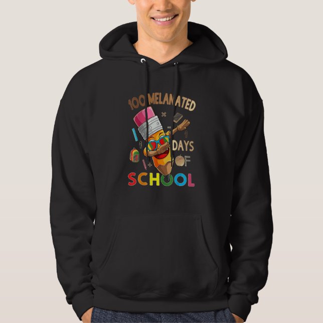 100 Melanated Days Of School African American Dabb Hoodie (Vorderseite)